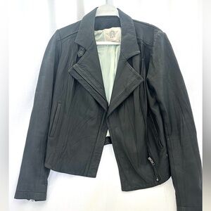 Burning Torch Women's Black Leather Jacket